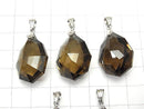 High Quality Smoky Quartz AAA Multiple Facets Faceted Pendant  NO.2 [S][M] Silver925
