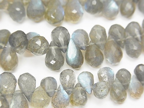 Drop, Faceted Briolette, Labradorite Gemstone Beads