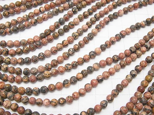 1strand $4.79! Leopard skin Jasper Round 4mm 1strand beads (aprx.15inch / 38cm)