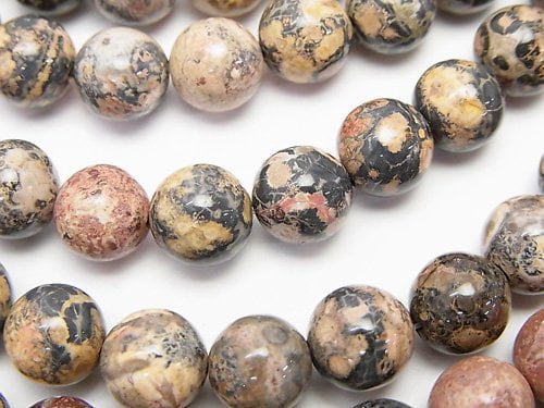 1strand $6.79! Leopard skin Jasper Round 8mm 1strand (aprx.15inch / 38cm)