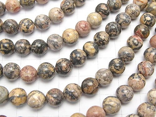 1strand $6.79! Leopard skin Jasper Round 8mm 1strand (aprx.15inch / 38cm)