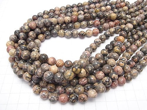 1strand $6.79! Leopard skin Jasper Round 8mm 1strand (aprx.15inch / 38cm)