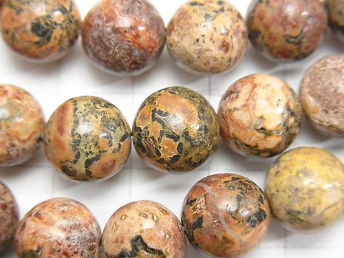 1strand $7.79! Leopard skin Jasper Round 10mm 1strand (aprx.15inch / 38cm)