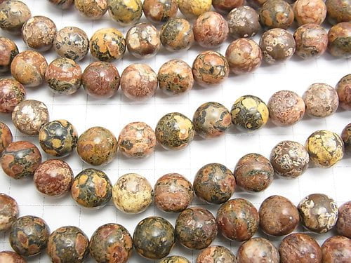 1strand $7.79! Leopard skin Jasper Round 10mm 1strand (aprx.15inch / 38cm)