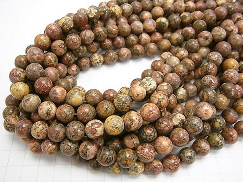 1strand $7.79! Leopard skin Jasper Round 10mm 1strand (aprx.15inch / 38cm)