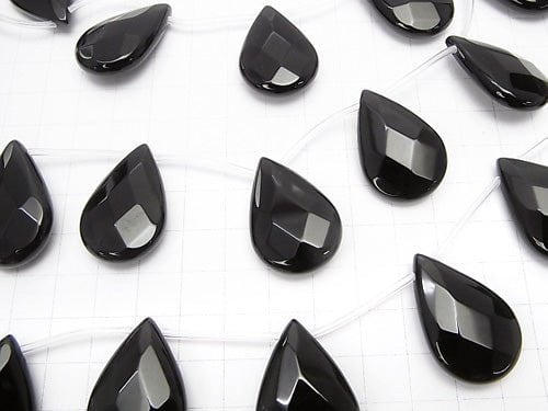 Onyx  Faceted Pear Shape 30x20x8mm half or 1strand beads (aprx.14inch/34cm)
