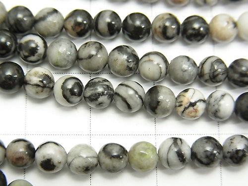 1strand $2.79! Zebra Jasper Round 4mm 1strand beads (aprx.15inch / 38cm)