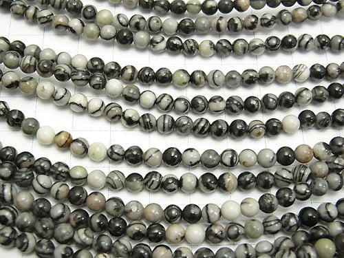 1strand $2.79! Zebra Jasper Round 4mm 1strand beads (aprx.15inch / 38cm)