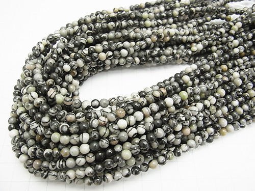 1strand $2.79! Zebra Jasper Round 4mm 1strand beads (aprx.15inch / 38cm)