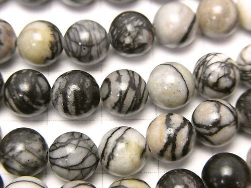 1strand $4.79! Zebra Jasper Round 8mm 1strand beads (aprx.15inch / 37cm)