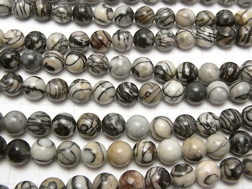 1strand $4.79! Zebra Jasper Round 8mm 1strand beads (aprx.15inch / 37cm)