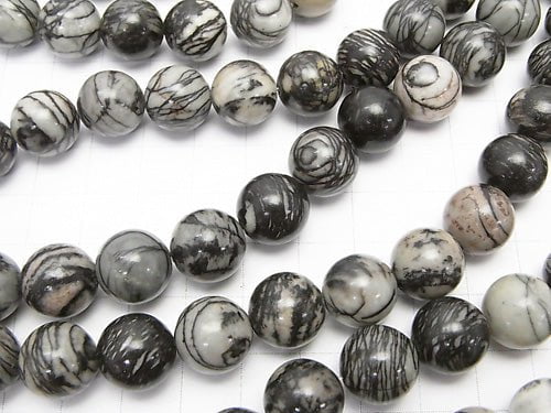 1strand $6.79! Zebra Jasper Round 12mm 1strand (aprx.15inch / 36cm)