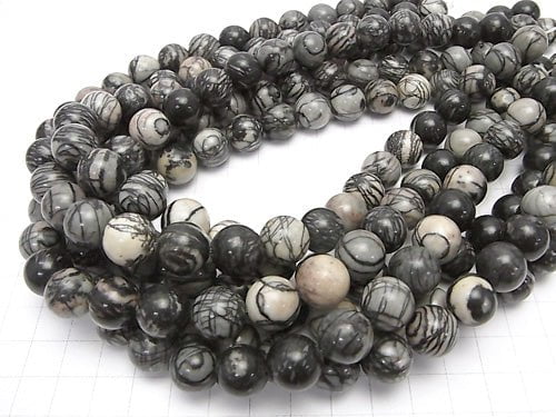 1strand $6.79! Zebra Jasper Round 12mm 1strand (aprx.15inch / 36cm)