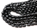 [Video] Onyx  Vertical Hole Faceted Drop 14x10x10mm half or 1strand beads (aprx.15inch/36cm)