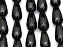 Onyx  Vertical Hole Faceted Drop 16x8x8mm half or 1strand beads (aprx.15inch/36cm)