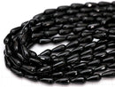 Onyx  Vertical Hole Faceted Drop 16x8x8mm half or 1strand beads (aprx.15inch/36cm)