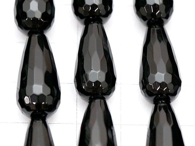 Onyx  Vertical Hole Faceted Drop 20x10x10mm half or 1strand beads (aprx.15inch/38cm)