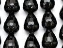 Onyx  Vertical Hole Faceted Drop 20x15x15 1/4 or 1strand beads (aprx.15inch/36cm)