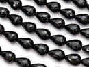 Onyx  Vertical Hole Faceted Drop 20x15x15 1/4 or 1strand beads (aprx.15inch/36cm)