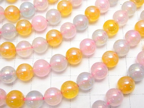 1strand $8.79! Flash, multicolored Chalcedony Round 8mm 1strand beads (aprx.15inch / 36cm)