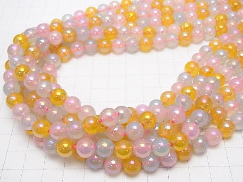 1strand $8.79! Flash, multicolored Chalcedony Round 8mm 1strand beads (aprx.15inch / 36cm)