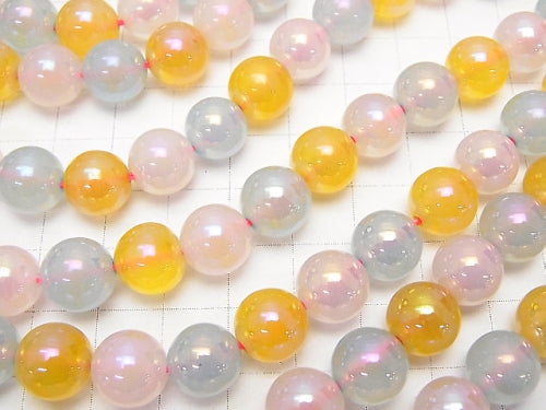 1strand $9.79! Flash, Multi Color Chalcedony Round 10mm 1strand beads (aprx.15inch / 36cm)