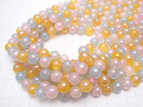 1strand $9.79! Flash, Multi Color Chalcedony Round 10mm 1strand beads (aprx.15inch / 36cm)