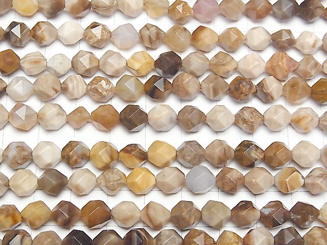 Petrified Wood Opalite  24Faceted Round 8mm half or 1strand beads (aprx.15inch/37cm)
