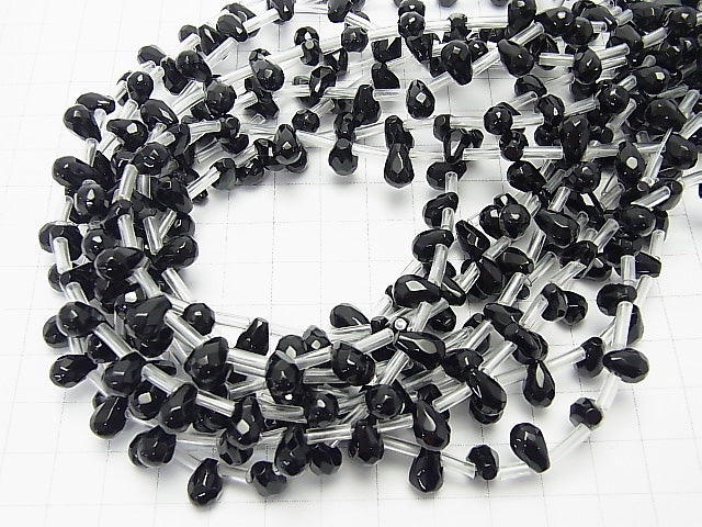 1strand $9.79! Onyx  Drop  Faceted Briolette 8x6x6mm 1strand beads (aprx.17inch/43cm)