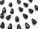 Onyx  Drop  Faceted Briolette 13x10x10mm half or 1strand beads (aprx.19inch/46cm)