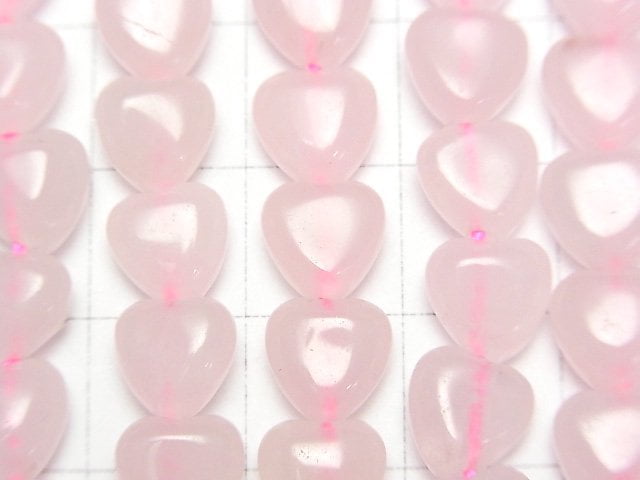[Video] Rose Quartz AA++ Vertical Hole Heart 8x8x5mm 1strand beads (aprx.15inch/37cm)