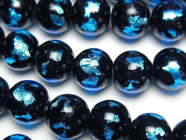 [Video] Lampwork Beads Round 10mm [Light Blue] half or 1strand beads (aprx.14inch/34cm)