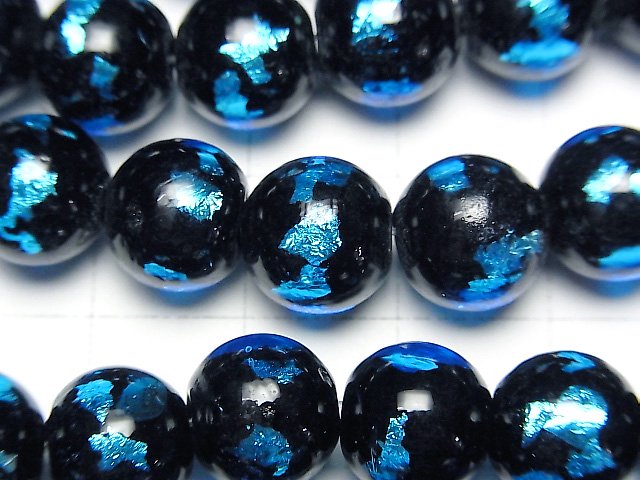 [Video] Lampwork Beads Round 10 mm [light blue] 1/4 or 1strand beads (aprx. 14 inch / 34 cm)
