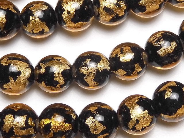 [Video] Lampwork Beads Round 10mm [Orange] half or 1strand beads (aprx.14inch/34cm)