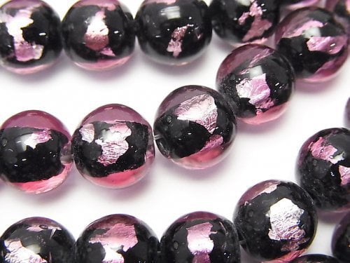 [Video] Lampwork Beads Round 10mm [Pink] half or 1strand beads (aprx.14inch/34cm)