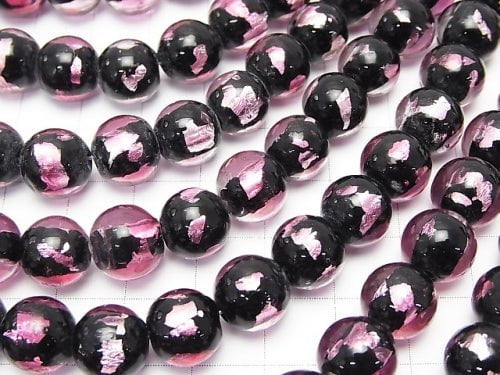 [Video] Lampwork Beads Round 10mm [Pink] half or 1strand beads (aprx.14inch/34cm)