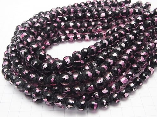 [Video] Lampwork Beads Round 10mm [Pink] half or 1strand beads (aprx.14inch/34cm)