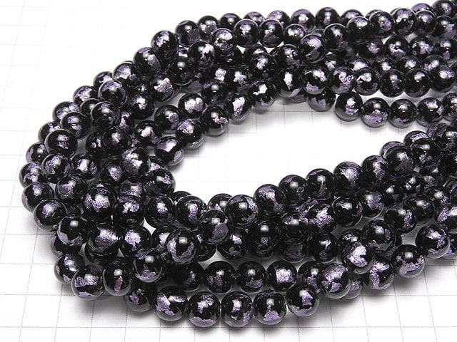 Lampwork Beads Round 10mm [Purple] half or 1strand beads (aprx.14inch/34cm)