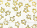 Metal Parts Charm Flower with CZ 10 x 8 mm Gold Color 3 pcs $3.79!