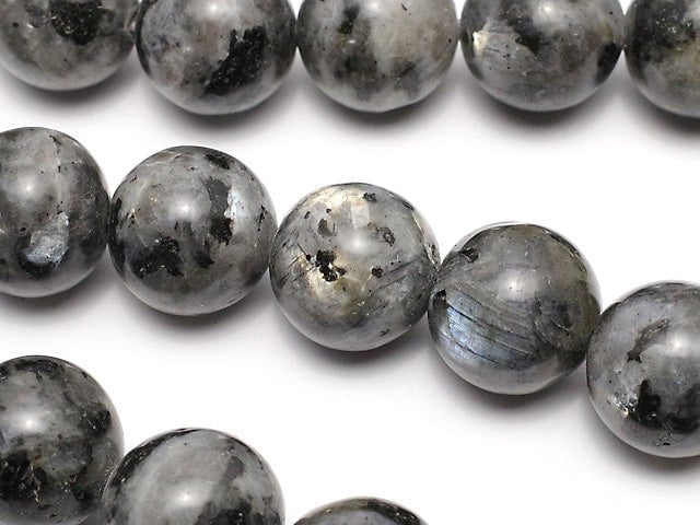 [Video] Larvikite  Round 12mm 1strand beads (aprx.15inch/37cm)