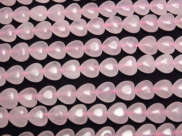 [Video] Rose Quartz AA+ Vertical Hole Heart Beads, 10x10mm, 1-Strand (approx. 15 inches/36 cm)