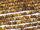 1strand $11.79! Yellow Tiger's Eye AA ++ Small Size Faceted Button Rondelle 1strand beads (aprx.13inch / 32cm)