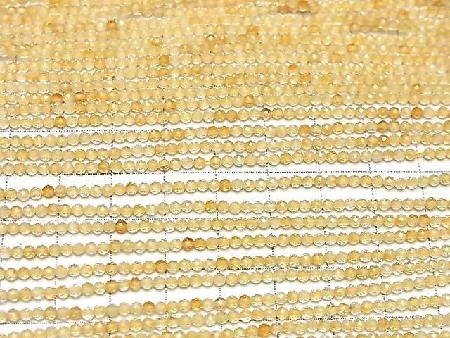 High Quality! Light color Citrine AAA Faceted Round 2mm 1strand beads (aprx.15inch/37cm)