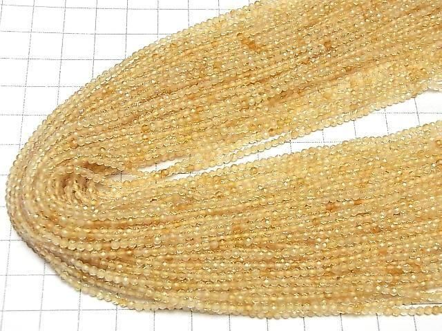 High Quality! Light color Citrine AAA Faceted Round 2mm 1strand beads (aprx.15inch/37cm)