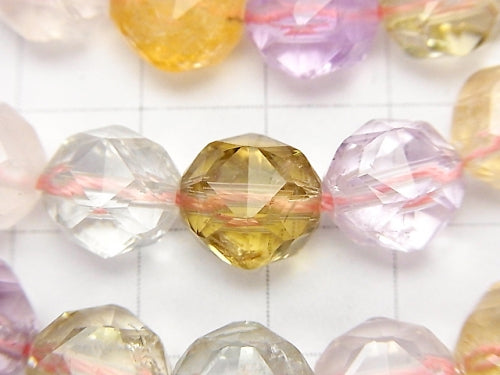 [Video] High Quality Mixed Stone AAA Star Faceted Round 10mm 1/4 or 1strand beads (aprx.15inch / 38cm)