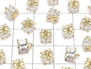 Metal parts CZ charm Cube 7x7x7mm Gold color 2pcs