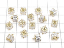 Metal parts CZ charm Cube 7x7x7mm Gold color 2pcs
