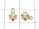 Metal Parts CZ Charm McAva 9 x 6 x 6 mm gold color 3 pcs $3.79!