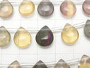 1strand $7.79! Multi Color Fluorite Pear shape (Smooth) 11 x 9 x 5 mm 1strand beads (aprx.7 inch / 18 cm)
