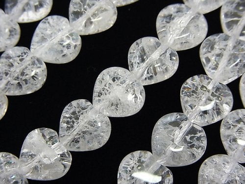 Cracked Crystal, Heart Gemstone Beads